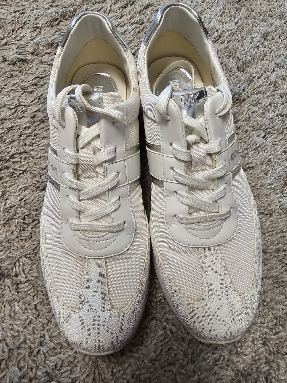 Michael Kors White MK Logo Sneakers
